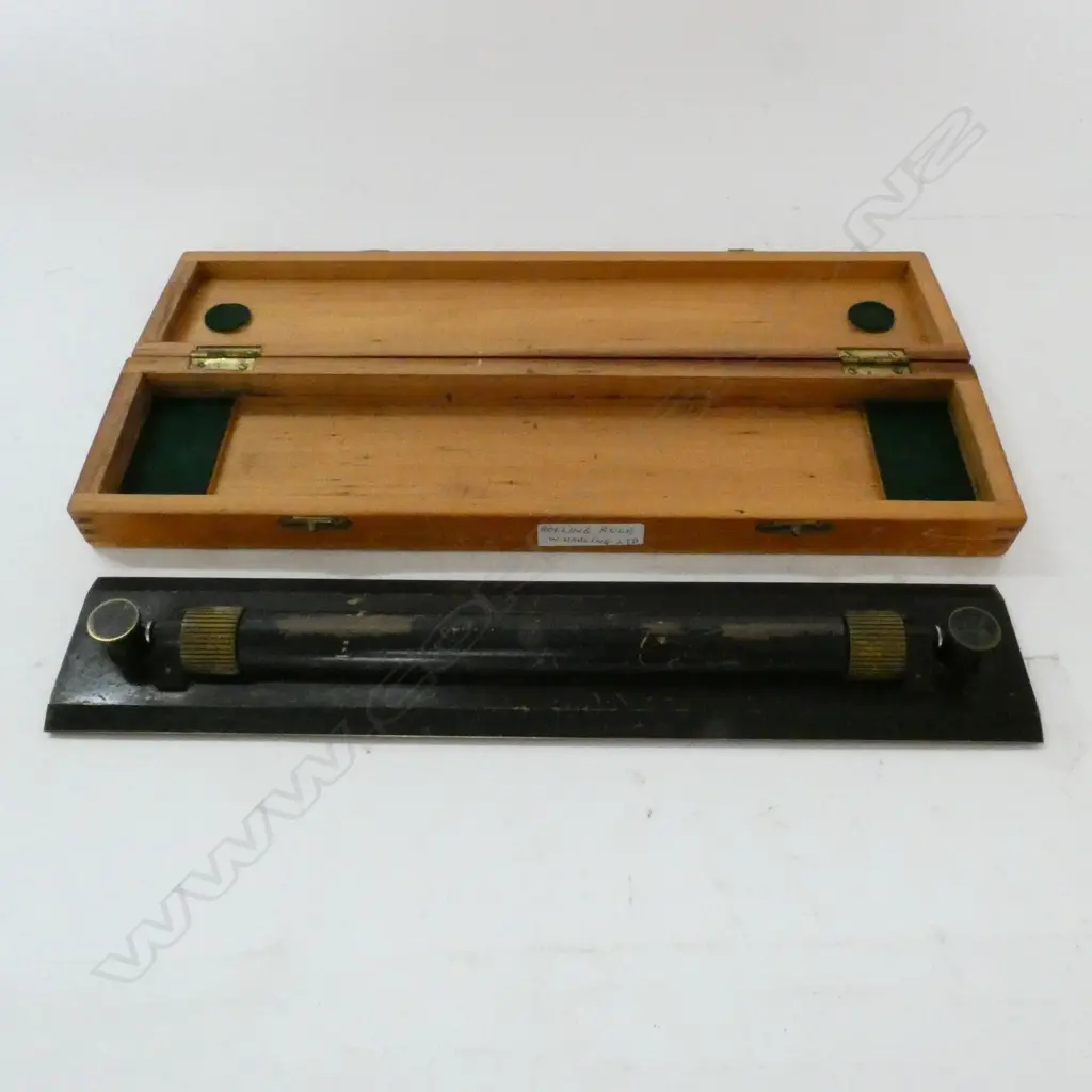 12" BRASS PARALLEL ROLLING RULE BY W. HARLING LTD, LONDON, IN BOX Image 1++